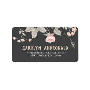 Elegant chic watercolor Floral Address Label