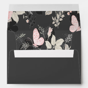 Elegant chic watercolor Floral and butterfly Envelope