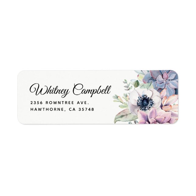 Elegant Chic Watercolor Succulent Florals (Front)