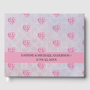 Elegant Chic Wedding Modern Simple Purple Pink Guest Book