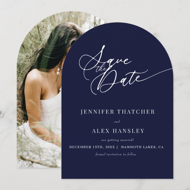 Elegant Chic Wedding Save the Date Invitation (Front/Back)