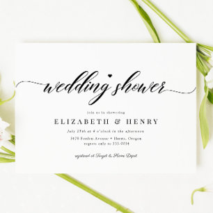 Elegant Chic Wedding Shower Couples Bridal Shower Invitation