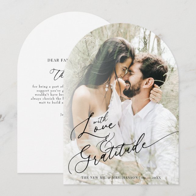 Elegant Chic Wedding Thank You Cards (Front/Back)