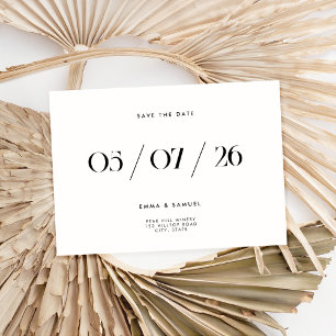 Elegant Chic Wedding White Non-Photo Save the Date