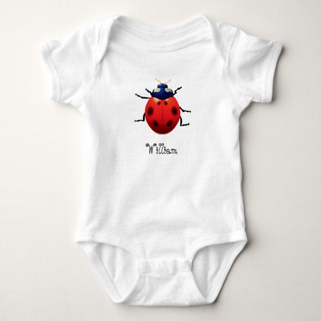 Elegant Chic Whimsical Exotic Ladybug -Custom Baby Bodysuit (Front)