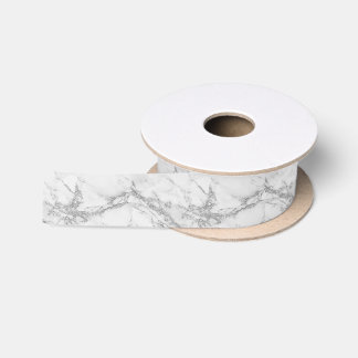 Elegant chic white grey silver glitter marble satin ribbon