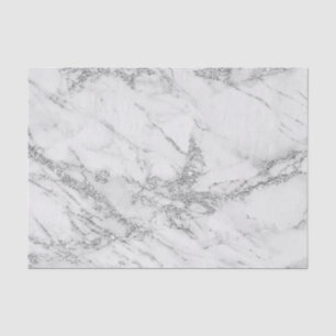 Elegant chic white grey silver glitter marble tissue paper
