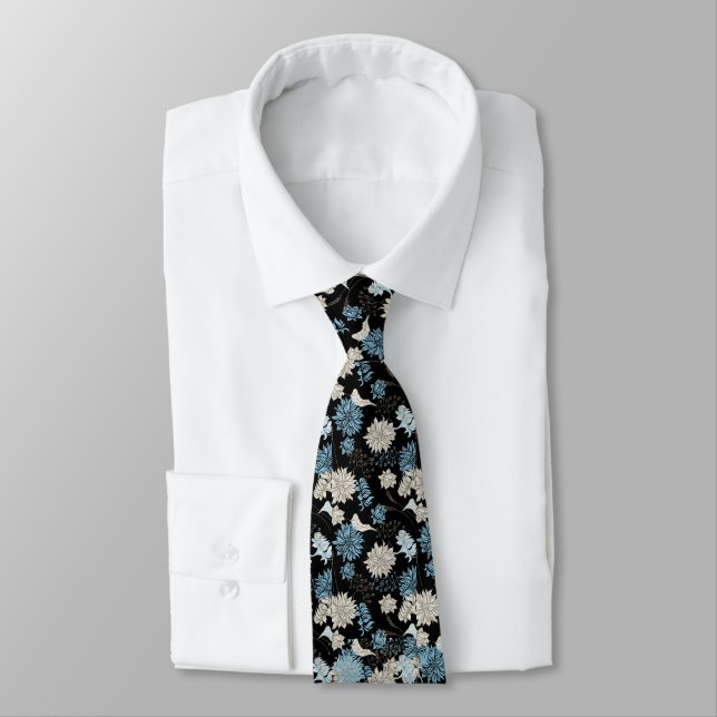Elegant Chic Wildflower Men's  Tie (Tied)