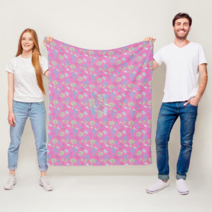 Elegant Chic Wildflower Yellow Fleece Blanket