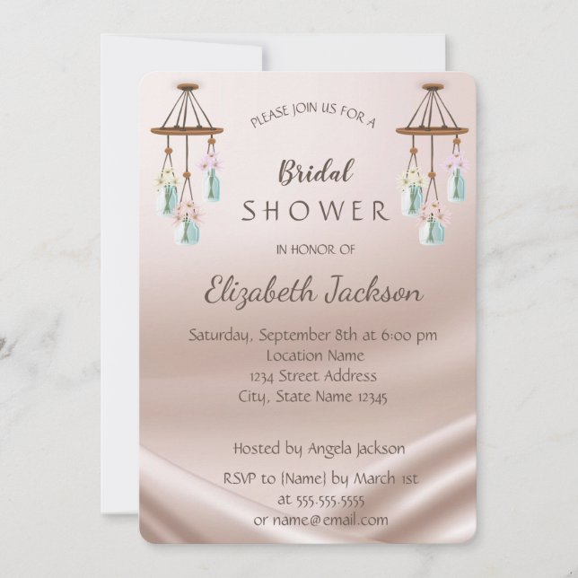 Elegant Chic Wind Chimes Bridal Shower Invitation (Front)
