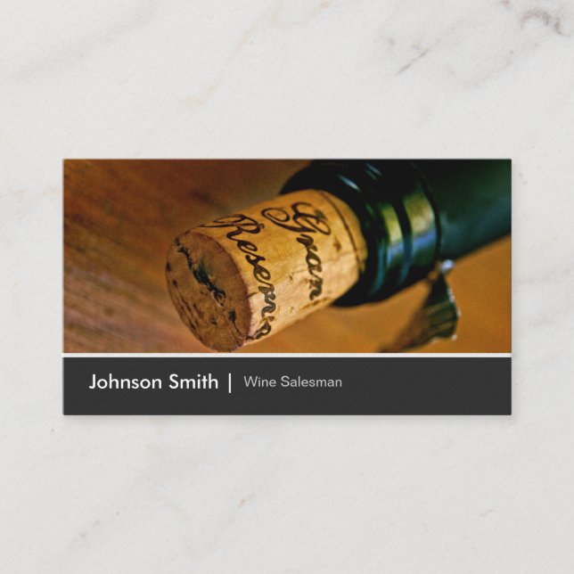 Elegant Chic Wine Bottle Salesman Salesperson Business Card (Front)