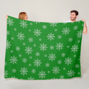 Elegant Chic Winter Modern Snow Christmas Fleece Blanket