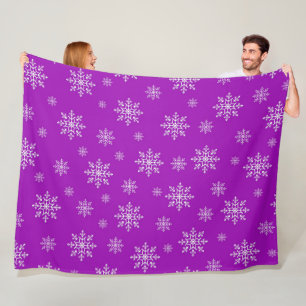 Elegant Chic Winter Modern Snow Christmas Fleece Blanket