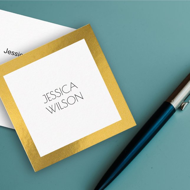 Elegant chic with gold foil frame business card (Luxury design for stylish business card )