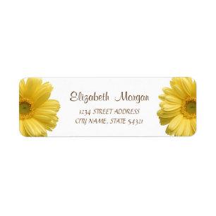 Elegant Chic,Yellow Daisy  Address Label