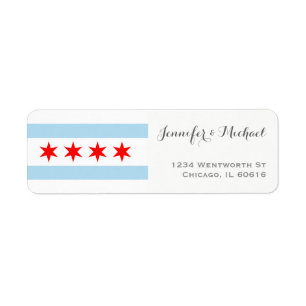 Elegant Chicago Flag Template Red Blue Grey