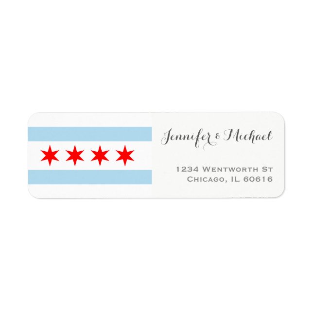 Elegant Chicago Flag Template | Red Blue Grey (Front)