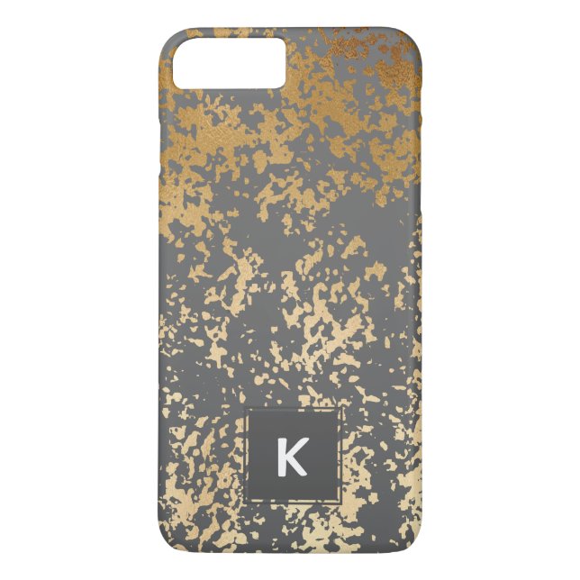 elegant chick faux gold and grey brushstrokes Case-Mate iPhone case (Back)