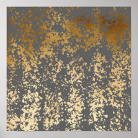 elegant chick faux gold and grey brushstrokes