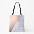 Elegant chick geometric white marble rose gold