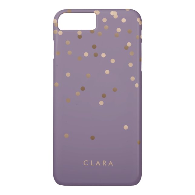 elegant chick glam rose gold confetti dots violet Case-Mate iPhone case (Back)