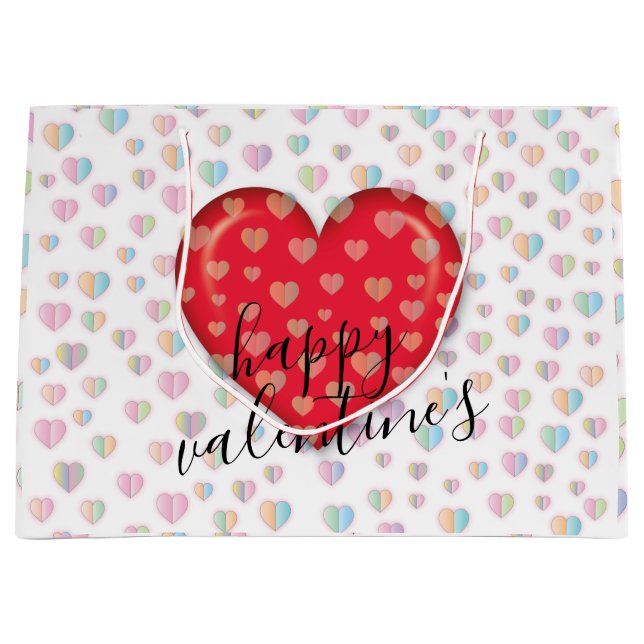 Elegant Chick Valentines Gift Bag with Heart (Front)