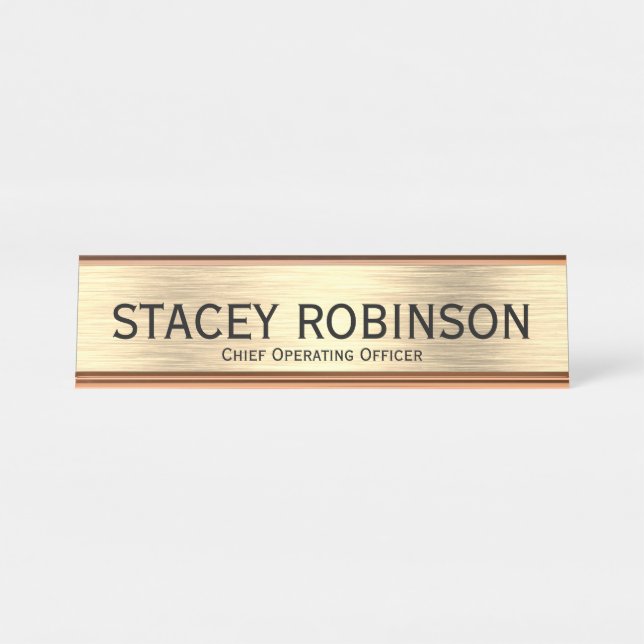 Elegant Chief Operating Officer  Desk Name Plate (Front)