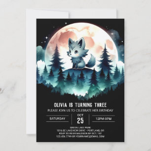 Elegant Children Wolf Birthday Invitation