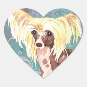 Elegant Chinese Crested Heart Sticker