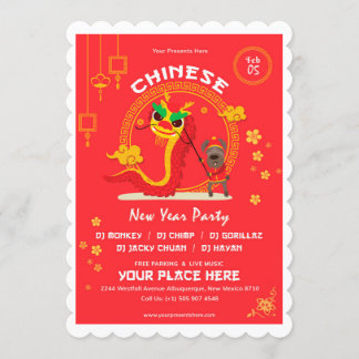 Elegant  Chinese New Year Invitation Card