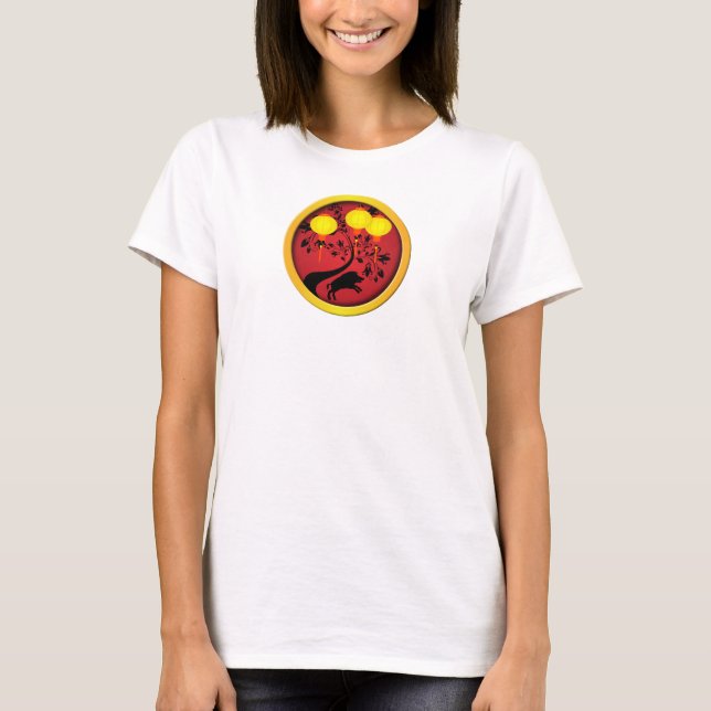Elegant Chinese New Year Pig Gold Lanterns T-Shirt (Front)
