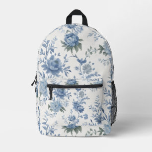 Elegant Chinoiserie Blue Toile Backpack