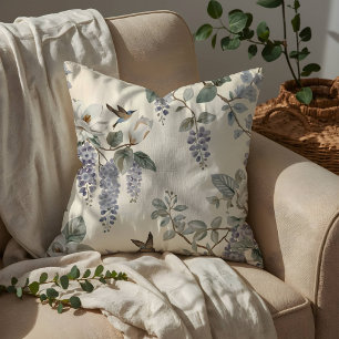 Elegant Chinoiserie Floral & Birds Cushion