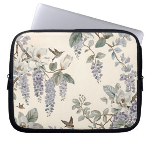 Elegant Chinoiserie Floral & Birds Laptop Sleeve