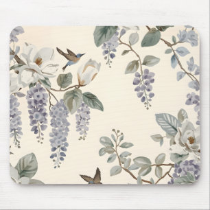 Elegant Chinoiserie Floral & Birds Mouse Mat