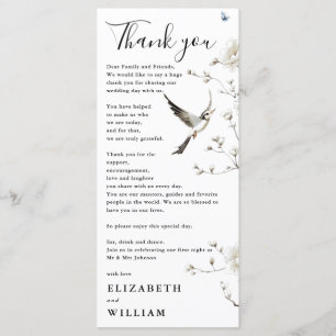 Elegant Chinoiserie Floral Wedding Thank You Card