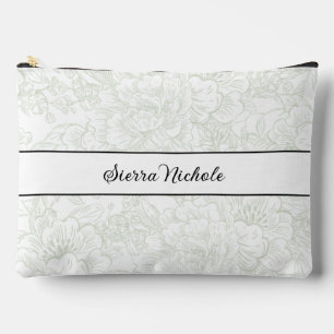 Elegant Chinoiserie Green Floral Wedding Accessory Pouch