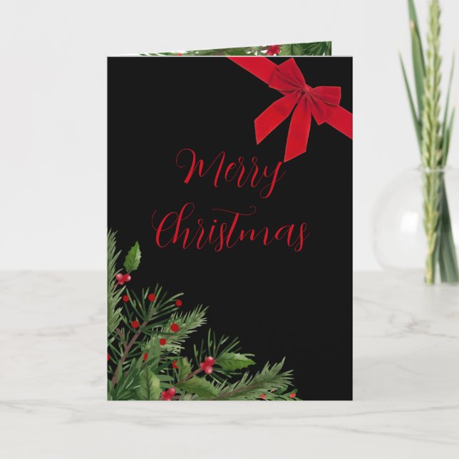 Elegant Chistmas Folded Greeting Card (Front)