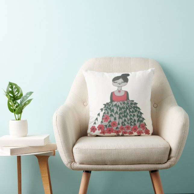 Elegant Chitrali Embroidery Pillow (Chair)