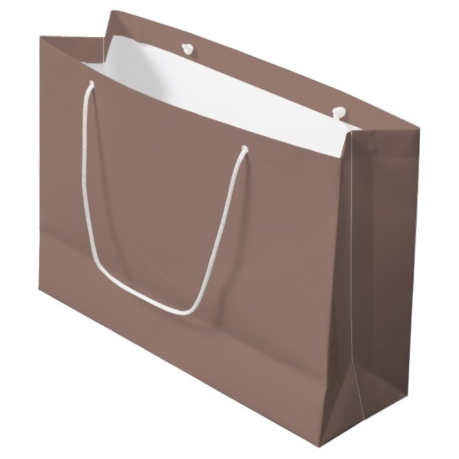 Elegant Choc Brown 9C7F74 Large Gift Bag (Front Angled)