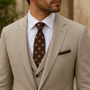 Elegant Chocolate Brown Polka Dot Tie