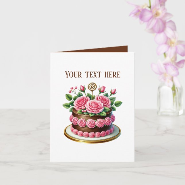Elegant chocolate cake Bakery vendors Card (Orchid)