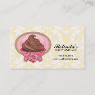 Elegant Chocolate Cupcake Bakery  Business Cards