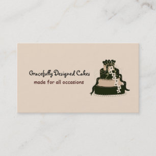 Elegant  Chocolate  Designer Cake Business Card