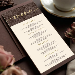 Elegant Chocolate Mocha Wedding Menu