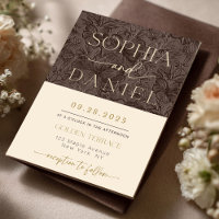 Elegant Chocolate Mocha Wedding Templat invitation