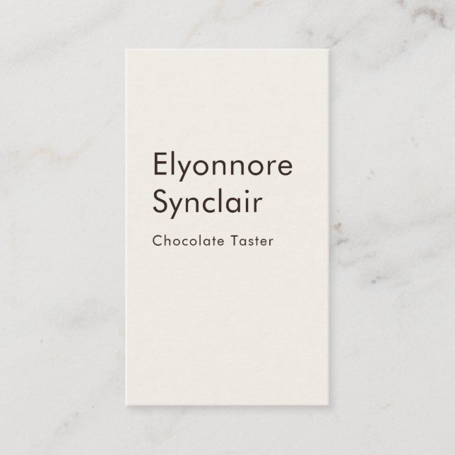 Elegant Chocolate Tasting Minimal Business Card (Front)