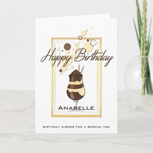 Elegant Chocolate Vanilla Drink Birthday Card