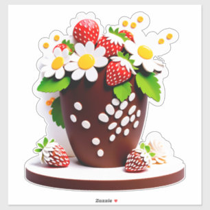 Elegant Chocolate Vase Bouquet With Strawberries