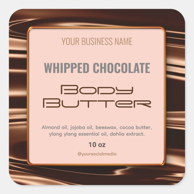 Elegant Chocolate Waves Copper Frame Product Label (Front)